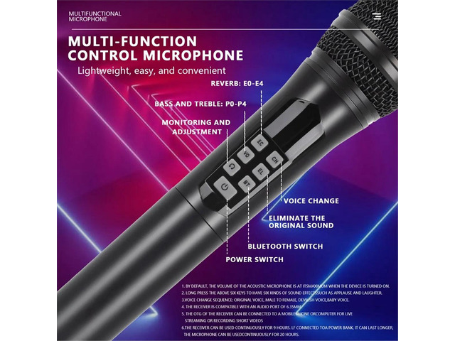 2.4G Microphone Handheld Microphone with Receiver for Singing Wedding Speech