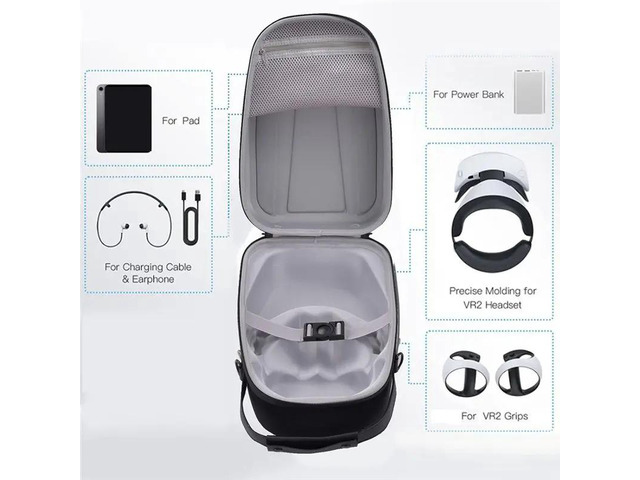 Storage Bag for PS VR2 VR Headset Handbag Shockproof Carrying Case Waterproof Protective Cover-Black