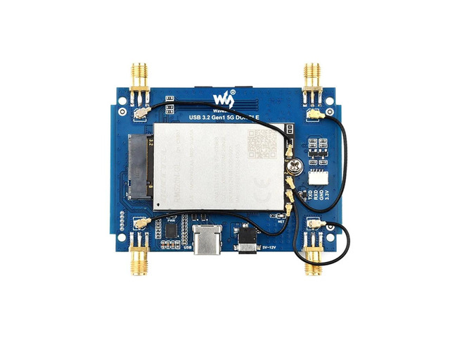 USB 3.2 Gen1 5G DONGLE Expansion Board with 4 Antennas Aluminum Alloy Shell Supports M.2 Key B Interface