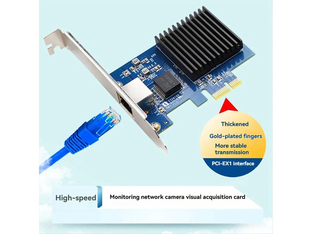 10Gb PCIe NIC Network Card Single RJ45 Port RTL8127 Chip PCI- Express X1 Vision Acquisition Card for Win10/Win 11