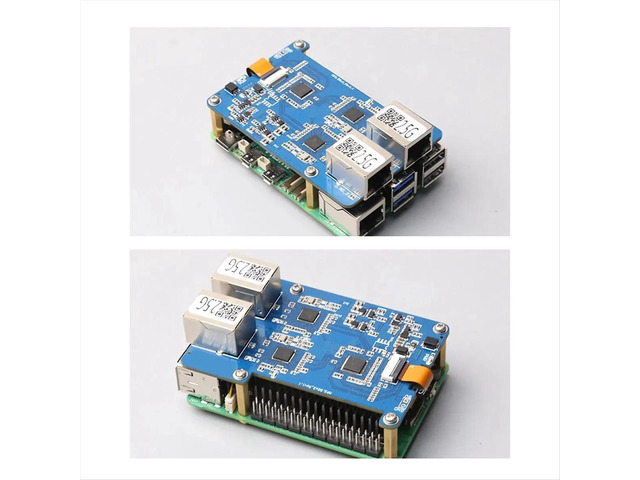 MP2.5GD for Rasbperry Pi 5 PCIE to Dual 2.5G Ethernet HAT RTL8125 Expansion Board Support for RPi OS and