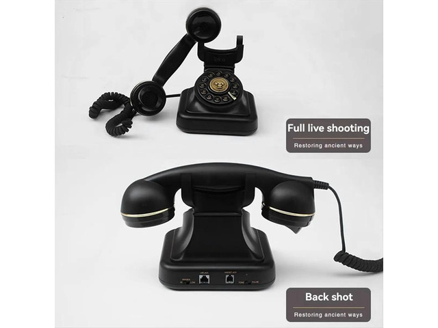 Retro Style Wired Telephone Plug-in Home Fixed Landline Antique European Telephone Fashion Decoration Black