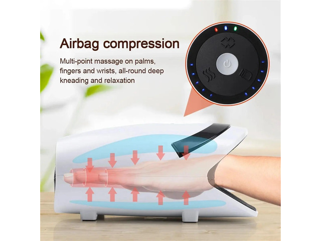 Air Pressure Heating Massager, Electric Hand Massager, Cordless Palm Finger Massager, Relieve Hand Discomfort