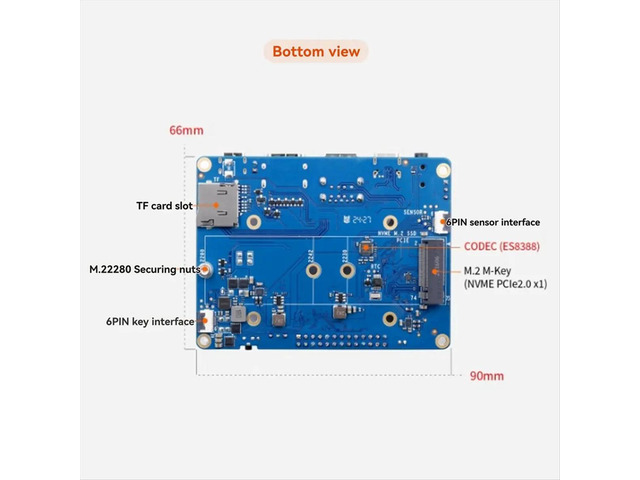 For CM5 Tablet Base Board with +BT BLE, M.2 M-Key NVME/SATA SSD Support for Compute Module 5