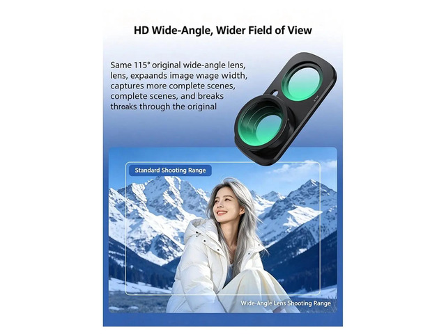 For Luna Ultra Wide-Angle Lens-External Filter, 115° Wide-Angle Extension Lens Accessory