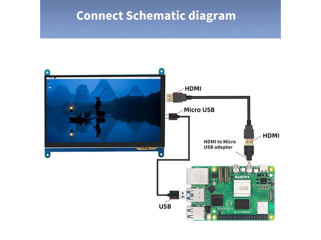 For 5 7 Inch Touch Screen 800x480 IPS Display with Holder -Compatible Interface Capacitive Monitor