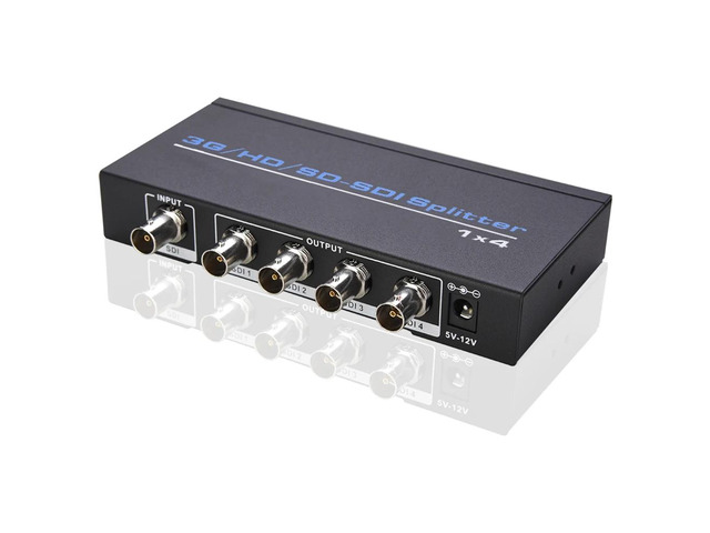 3G/HD/SD SDI Splitter 1x4 Multimedia Split Extender Full HD 1080P 4 Ports SDI Splitter for DVD HDTV Camera