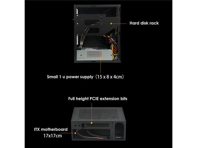 A09 HTPC Computer Case Mini ITX Gaming PC Chassis Desktop Chassis USB3.0 Computer Case Home Computer Case Silver