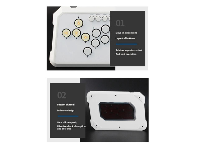 A50 Controller Gaming Keyboard RGB Light Joystick Controller for //PC/Steam Fightstick Keyboard