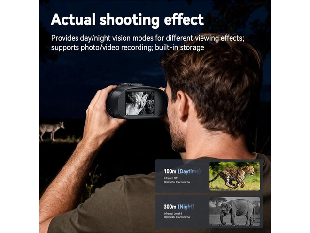 Night Vision Binoculars Goggles 10X Digital Zoom 5W Infrared Telescope 800M Full Dark Viewing Video Record Telescope