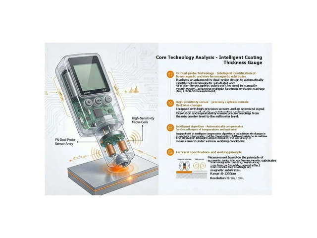 CM8801FN Car Paint Thickness Tester Auto Film Coating Thickness Gauge Meter Handheld Digital Coating Thickness Gauge