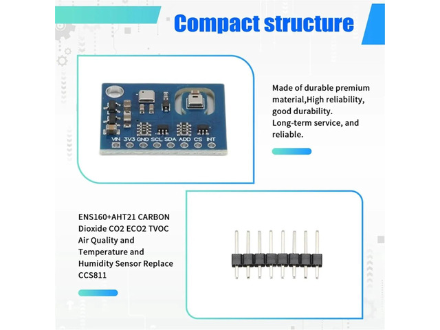 10PCS ENS160+AHT21 Air and Temperature and Humidity Sensor CO2 ECO2 TVOC Sensor Replace CCS811