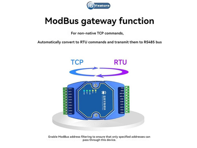 8 Way Temperature Acquisition Module Modbus RS485 PT100 RTD Gateway Watchdog Industrial