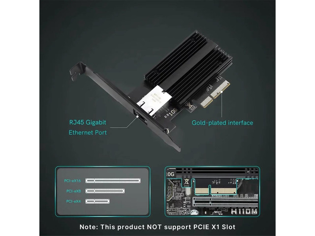 10GBps AQC113 PCIE to RJ45 Network Card 1G/2.5G/5G/10Gbps RJ45 Interface Ethernet Wired LAN Adapter for Desktop Win10/11