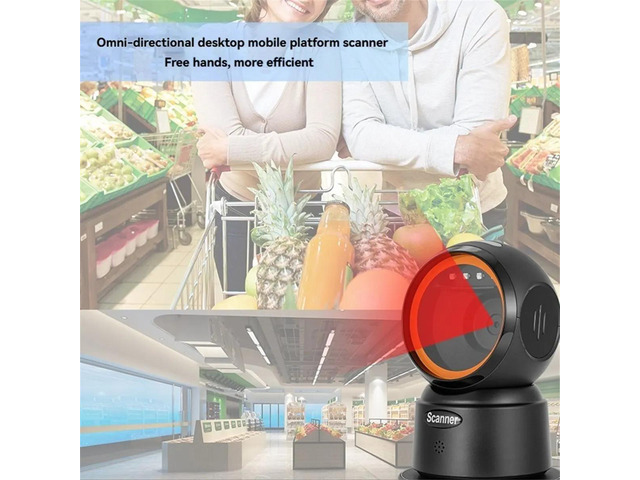 2D QR Bluetooth Hands-Free Omnidirectional USB Reader 1D QR Screen Scanning