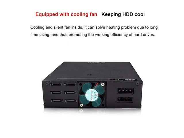 6-Bay 2.5Inch SATA SSD HDD Enclosure Mobile Rack/Enclosure Hard Disk Enclosure Rack Data Storage for 5.25 Drive Bay