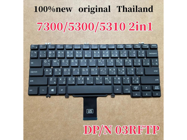 100%THAI Thailand For Latitude 7300 5300 5310 2in1 keyboard No-Backlight 3RFTP 03RFTP