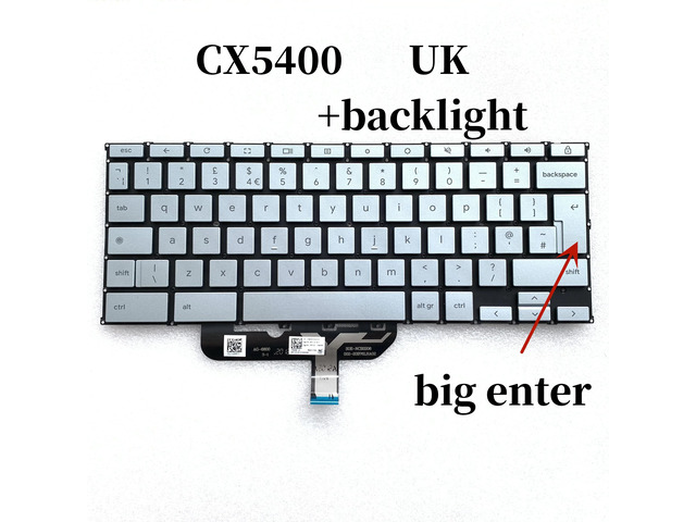 100%UK For Chromebook Flip CX5 CX5400 keyboard with backlight big enter 0KN1-D51UK12 ASM20B7