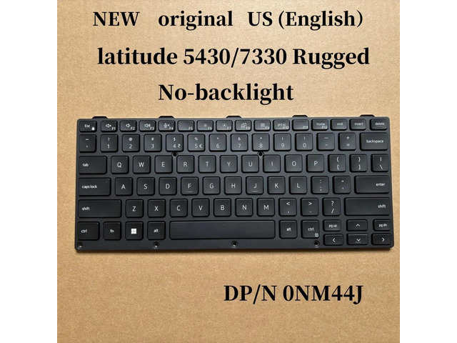 100%US English For Latitude 5430 7330 Rugged laptop keyboard No-backlight NSK-LKJUU NM44J 0NM44J