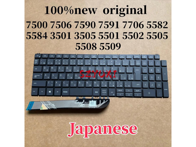 100%JP Japanese For Inspiron 7500 7506 7590 7591 7706 5582 5584 3501 3505 5501 5502 5505 5508 5509 keyboard