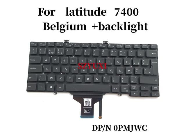 100%Belgium BE For Latitude 5400 5401 5410 5411 7400 7410 laptop keyboard backlight PMJWC 0PMJWC NSK-EWEBC