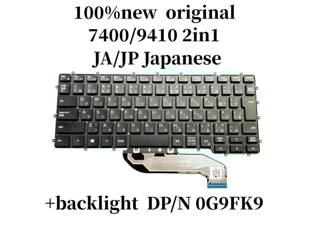 JA JP Japanese For Latitude 7400 9410 2-In-1 laptop keyboard backlight NSK-EUABC G9FK9 0G9FK9