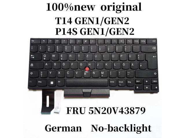 100%GR German For T14 P14s Gen 1 Gen 2 laptop keyboard No-backlight FRU 5N20V43879