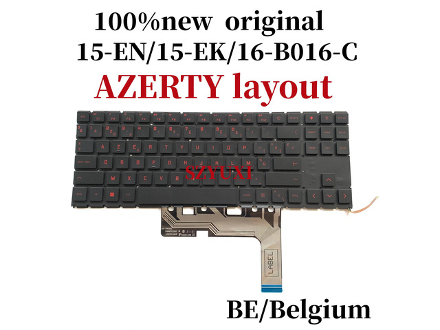 100%BE AZERTY layout For15-EN 15-EK 16-B 16-C laptop keyboard TPN-Q236 Q265 Q267 Q238 with backlight