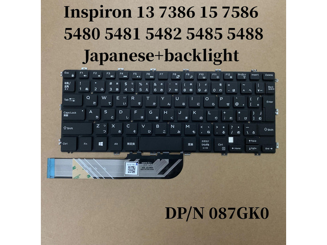100%JP Japanese For Inspiron 5480 5481 5482 5485 5488 7386 7586 Laptop Keyboard XFTHV 0XFTHV 87GK0