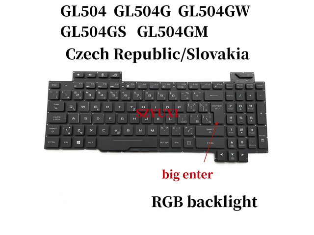 100%CZ CS For ROG Strix GL504 GL504G GL504GM GL504V GL504GS GL504GV keyboard RGB backlight 0KNB0-661ACS00 V170162AK1