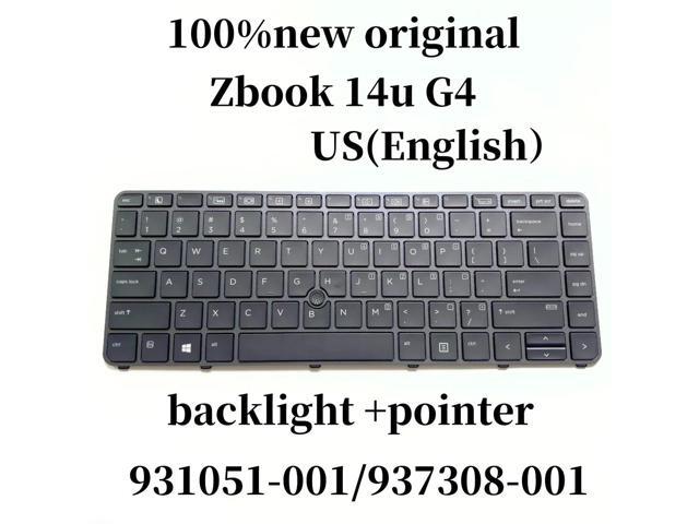 100%US english ForZBook 14u G4 laptop keyboard backlight pointer 931051-001 937309-001