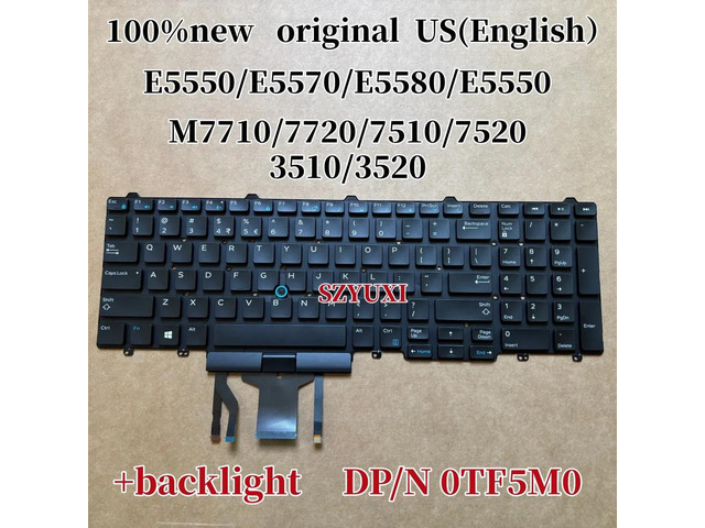 100%US English For Latitude E5550 E5570 E5580 E5590 precision M7710 7720 7510 7520 3510 3520 keyboard TF5M0