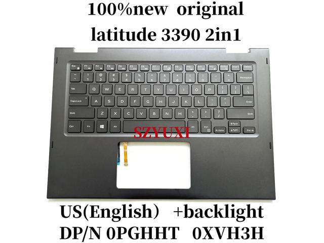 100%US English For latitude 3390 E3390 2in1 laptop keyboard Palmrest Assembly top cover PGHHT XVH3H