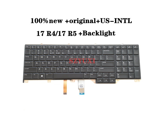 100%US English For 17 R4 R5 P31E Laptop Keyboard Backlight NSK-EE0BC PK131QB1A01 CF2YW 0CF2YW