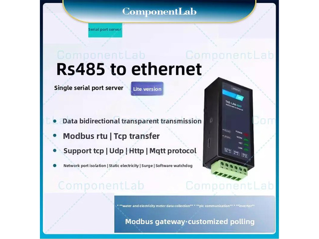 2pcs RS485 serial port server Serial to Ethernet modbus rtu Gateway tcpip passthrough module mqtt data transfer http network