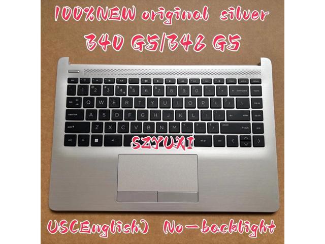 100%US English SILVER For340 G5 348 G5 laptop keyboard Palmrest Assembly TOP cover NO-backlight L57400-001