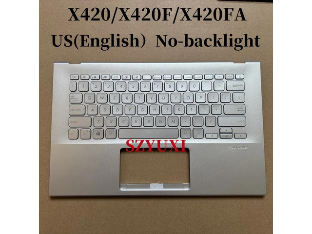 100%US English For X420 X420F X420FA laptop keyboard Palmrest Assembly TOP cover C case backlight 90NB0K01