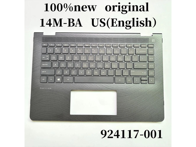 100%US English Forpavilion 14M-BA series Laptop Keyboard Palmrest Upper Cover 924117-001