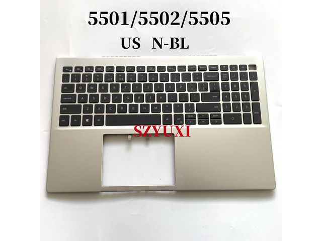 100%US English For Inspiron 5501 5502 5505 Laptop Keyboard Palmrest Assembly top cover N-BL silver 6XCC3