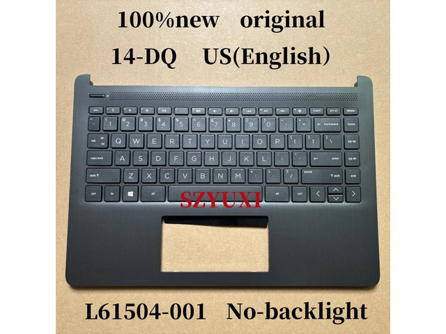 100%US English For14-DQ laptop keyboard Palmrest Assembly TOP cover No-backlight L61504-001
