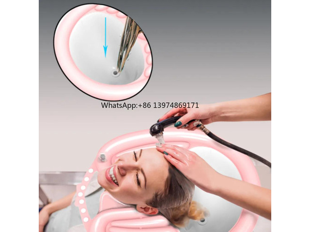 Shampoo Pad PVC Inflatable Shampoo Basinwith Tube Quickly Inflate Deflate Hair Washing Basin Pregnant Women Elderly Kid