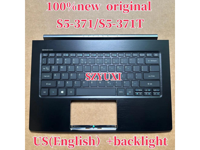 100%US English For ASPIRE S5-371 S5-371T Laptop keyboard Palmrest Assembly top cover C case