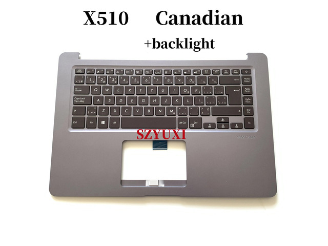 100%Canadian For 15 X510 X510UA X510UQ keyboard Palmrest Assembly gray with backlight 90NB0FQ5-R31CB2