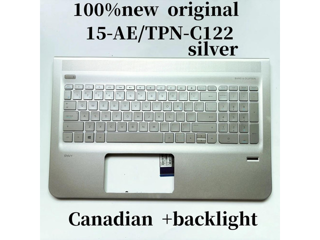 100%Canadian TPN-C122 For15-AE Laptop Keyboard Palmrest Upper TOP Cover with-backlight 812726-DB1