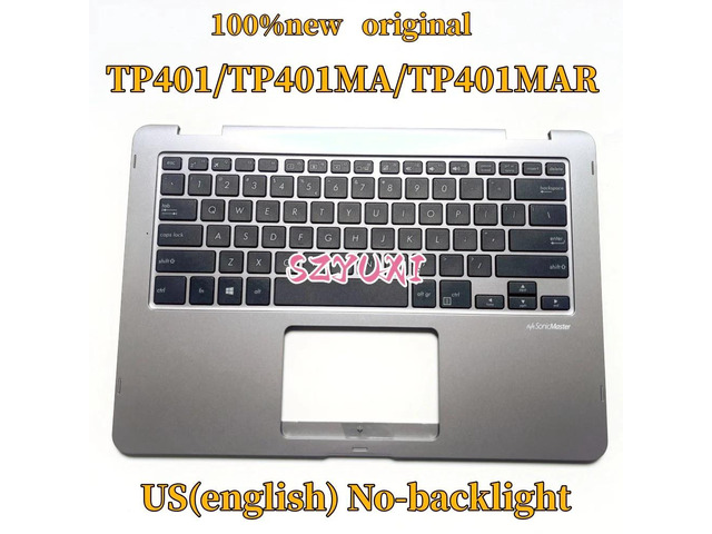 100%US English GRAY For TP401 TP401MA TP401MAR laptop keyboard Palmrest Assembly TOP cover C case No-backlight