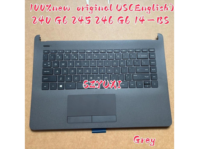 100%US English Grey For240 245 246 G6 14-BS 14-BW 14G-BR TPN-Q186 laptop keyboard Palmrest Assembly TOP cover 929159-001