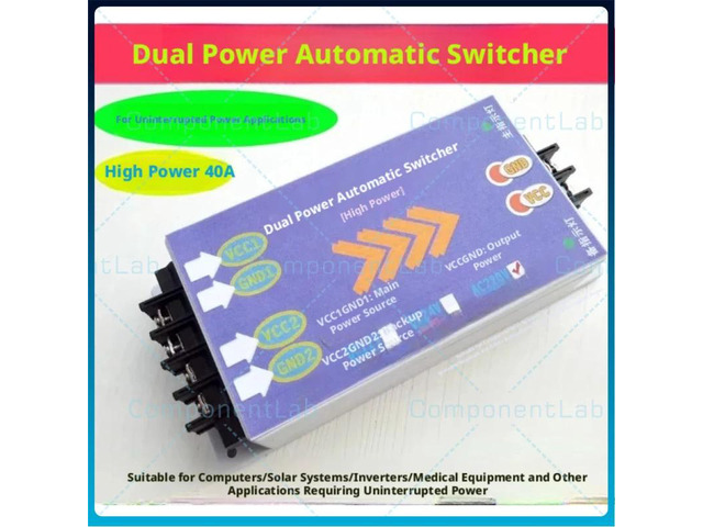 2P Dual Source Automatic Transfer Switch AC220V 40A No Power Cut Off Dual Circuit Switch Over Module