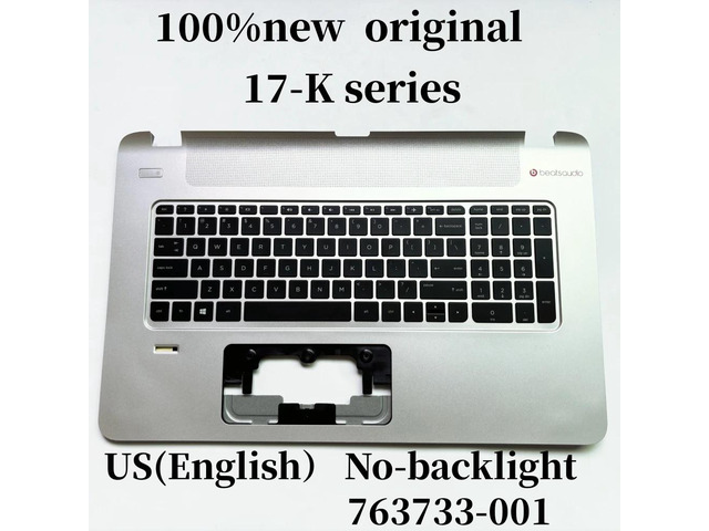 100%US English Forpavilion 17-K series Laptop Keyboard Palmrest Upper Cover 763733-001