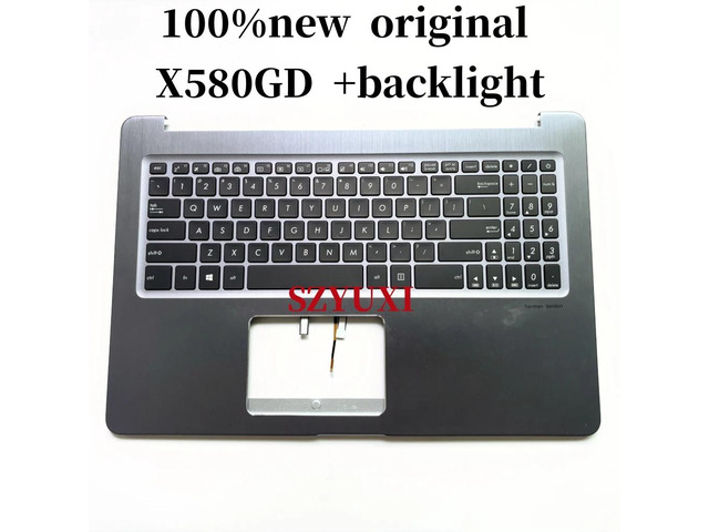 100%US English For X580 X580GD laptop keyboard Palmrest Assembly TOP COVER C case with backlight 90NB0HX4