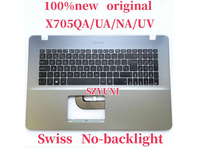 100%Swiss For X705 X705QA UA NA UV laptop keyboard Palmrest Assembly TOP cover No-backlight